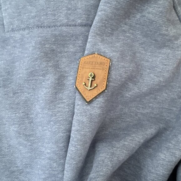 Naketano The Poets Choice Women's Cowl Neck Raglan Blue Zip Jacket Size M - Picture 10 of 10